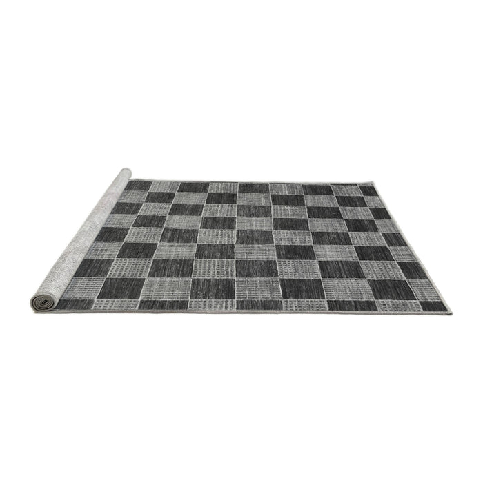 Sideview of Machine Washable Checkered Gray Modern Rug, wshabs811gry