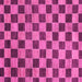 Square Machine Washable Checkered Pink Modern Rug, wshabs811pnk