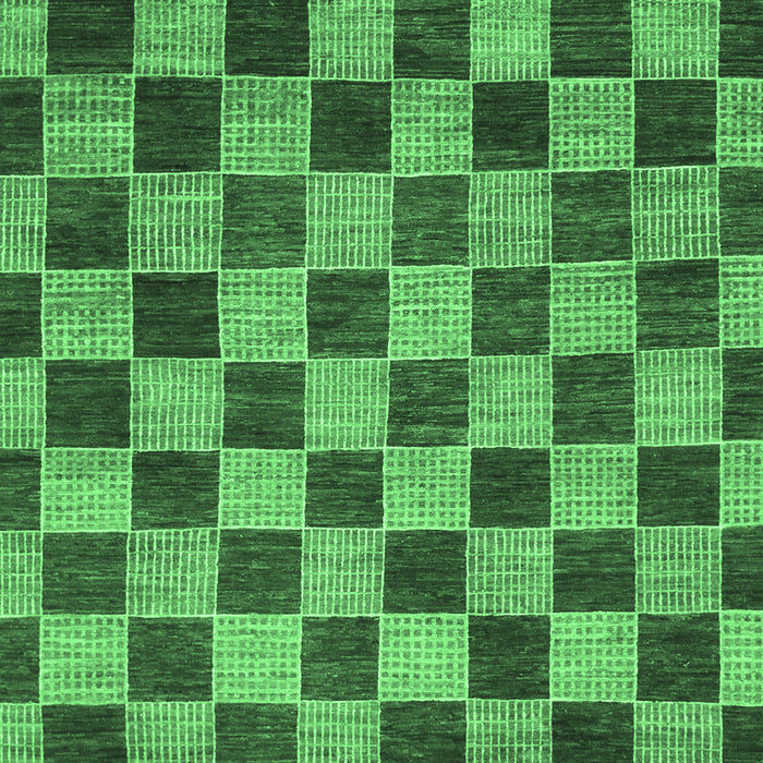 Machine Washable Checkered Emerald Green Modern Area Rugs, wshabs811emgrn