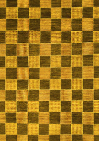 Checkered Yellow Modern Rug, abs811yw