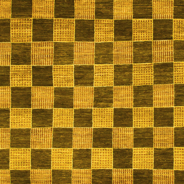 Checkered Yellow Modern Rug, abs811yw