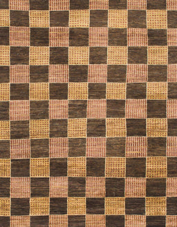 Abstract Orange Checkered Rug, abs811