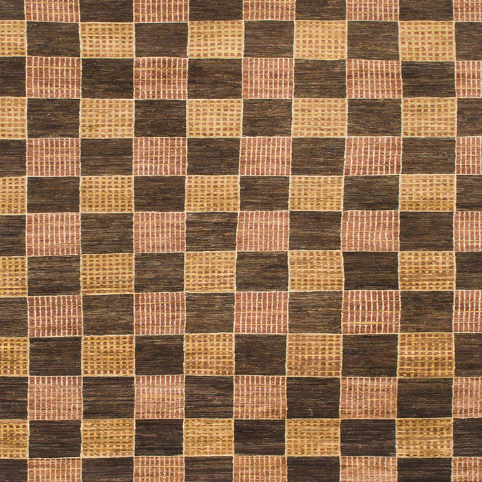 Square Abstract Orange Checkered Rug, abs811
