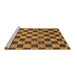 Sideview of Machine Washable Checkered Brown Modern Rug, wshabs811brn