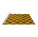 Sideview of Machine Washable Checkered Yellow Modern Rug, wshabs811yw