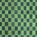 Square Checkered Turquoise Modern Rug, abs811turq