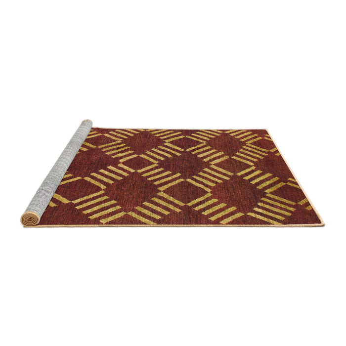 Sideview of Machine Washable Abstract Sedona Brown Rug, wshabs812