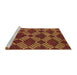 Sideview of Machine Washable Abstract Sedona Brown Rug, wshabs812