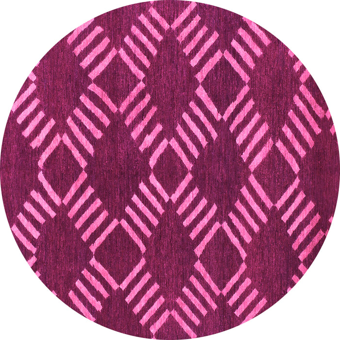 Round Abstract Pink Modern Rug, abs812pnk