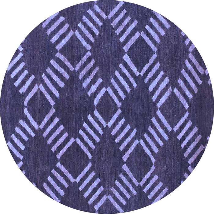 Round Abstract Blue Modern Rug, abs812blu