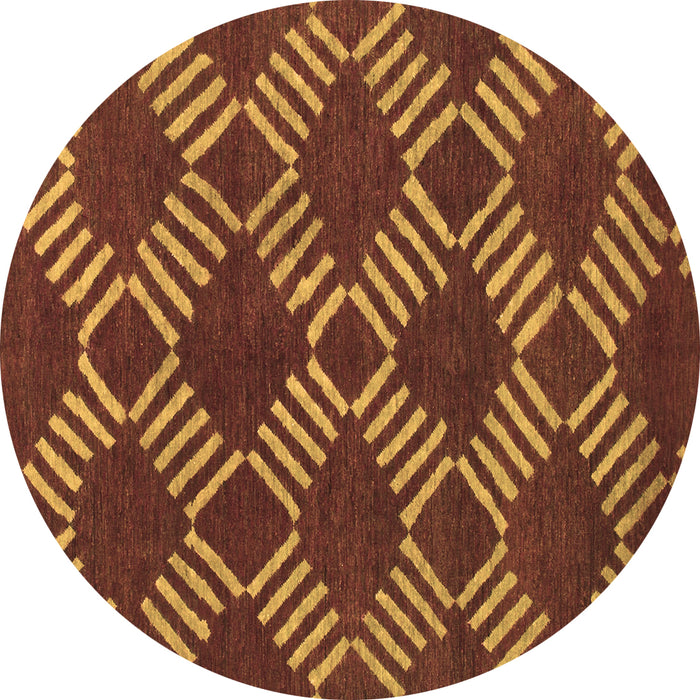 Round Machine Washable Abstract Brown Modern Rug, wshabs812brn