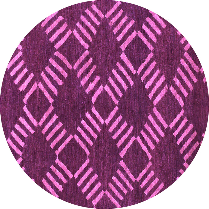 Round Machine Washable Abstract Purple Modern Area Rugs, wshabs812pur