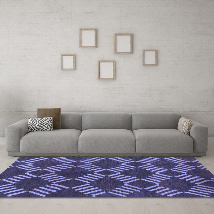 Machine Washable Abstract Blue Modern Rug in a Living Room, wshabs812blu