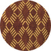 Round Abstract Brown Modern Rug, abs812brn