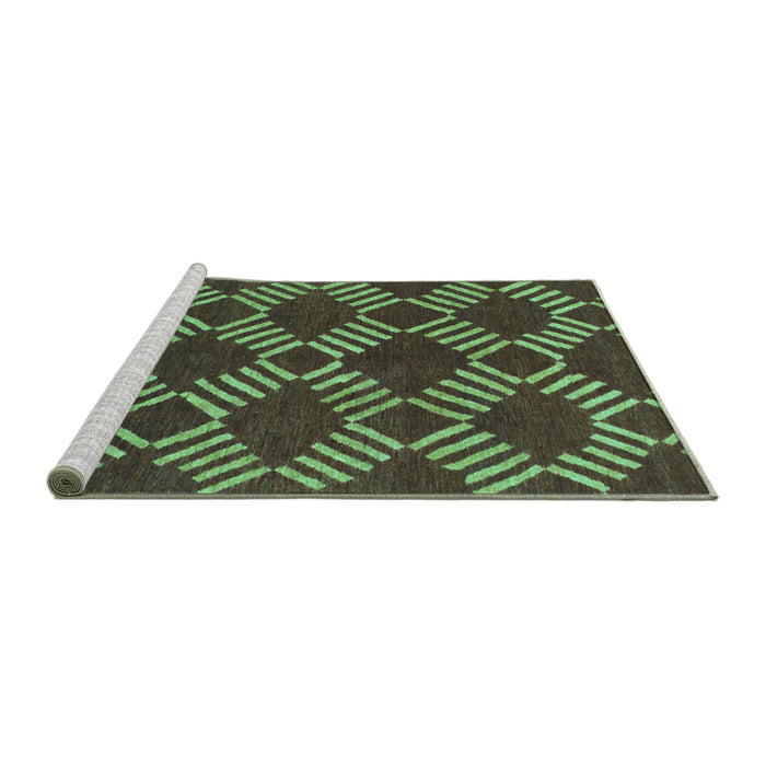 Sideview of Machine Washable Abstract Turquoise Modern Area Rugs, wshabs812turq