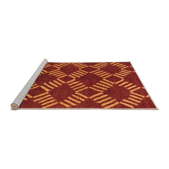 Sideview of Machine Washable Abstract Orange Modern Area Rugs, wshabs812org