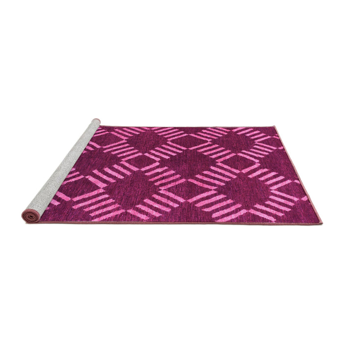 Sideview of Machine Washable Abstract Pink Modern Rug, wshabs812pnk