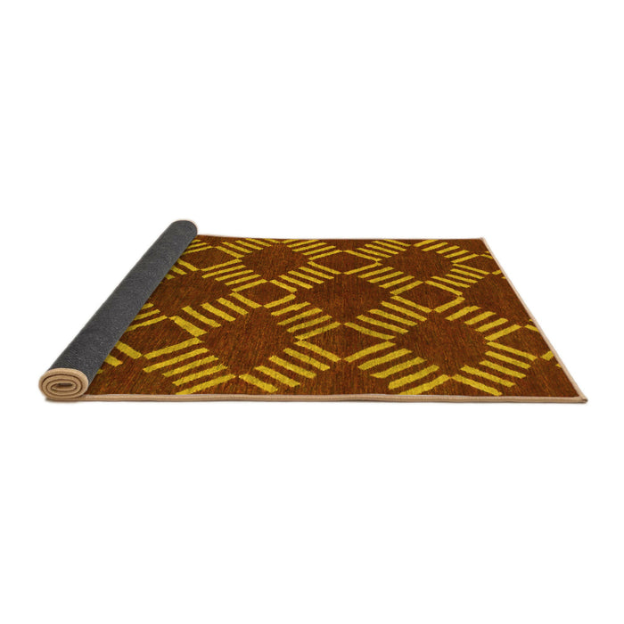 Sideview of Abstract Yellow Modern Rug, abs812yw