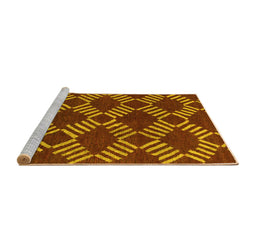 Sideview of Machine Washable Abstract Yellow Modern Rug, wshabs812yw