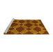 Sideview of Machine Washable Abstract Yellow Modern Rug, wshabs812yw