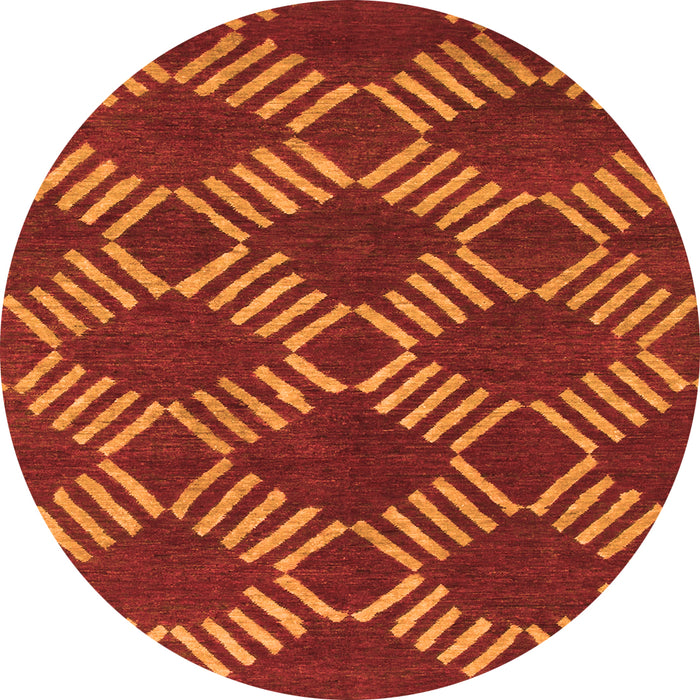 Round Abstract Orange Modern Rug, abs812org