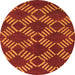 Round Abstract Orange Modern Rug, abs812org