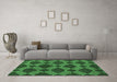 Machine Washable Abstract Emerald Green Modern Area Rugs in a Living Room,, wshabs812emgrn