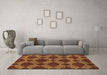 Machine Washable Abstract Brown Modern Rug in a Living Room,, wshabs812brn