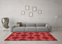 Machine Washable Abstract Red Modern Rug, wshabs812red