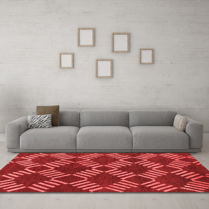 Modern Red Washable Rugs