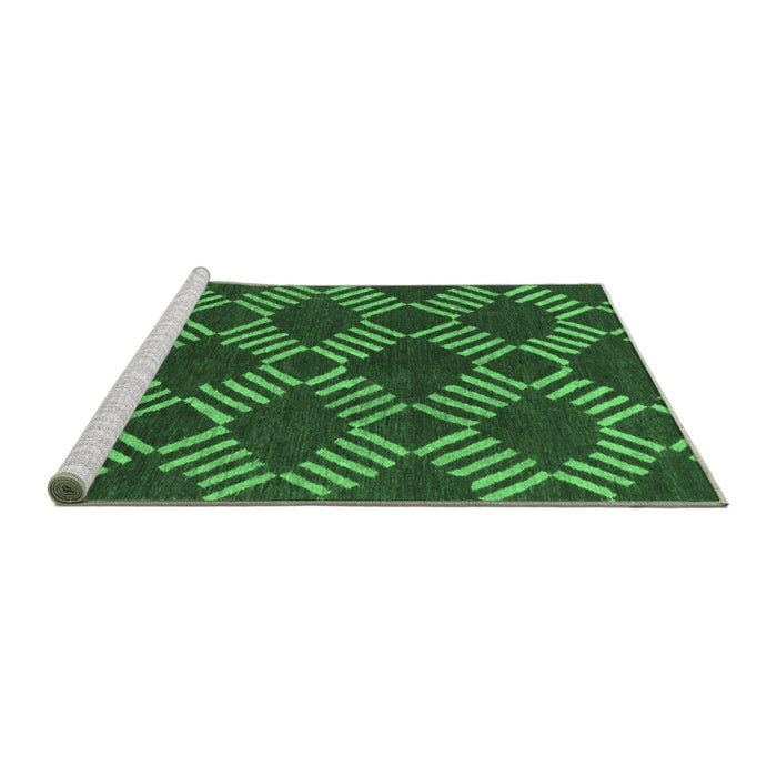 Sideview of Machine Washable Abstract Emerald Green Modern Area Rugs, wshabs812emgrn