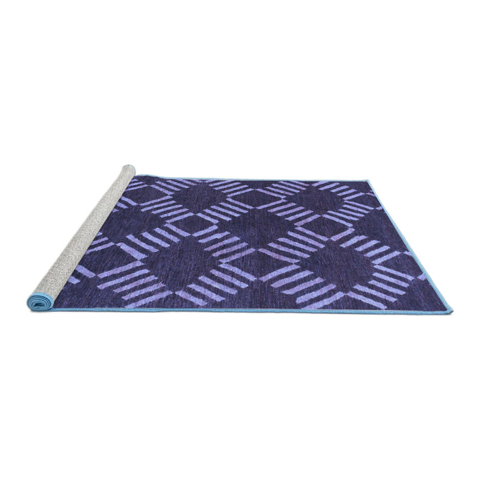 Sideview of Machine Washable Abstract Blue Modern Rug, wshabs812blu