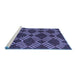 Sideview of Machine Washable Abstract Blue Modern Rug, wshabs812blu