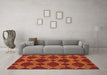 Machine Washable Abstract Orange Modern Area Rugs in a Living Room, wshabs812org