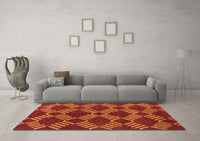 Machine Washable Abstract Orange Modern Rug, wshabs812org