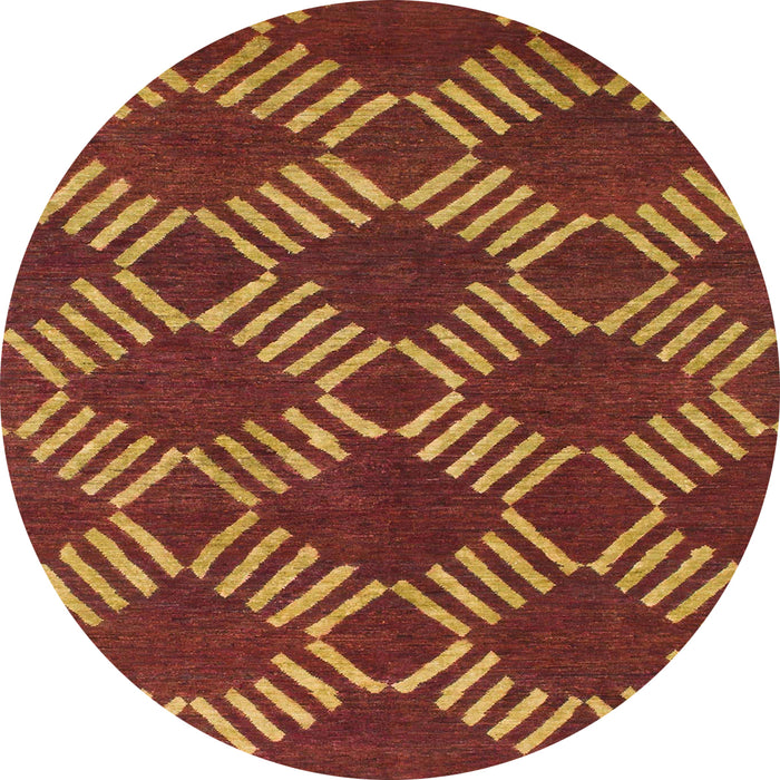 Round Abstract Sedona Brown Modern Rug, abs812