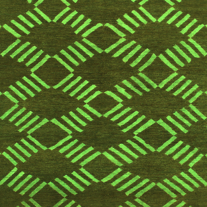 Square Abstract Green Modern Rug, abs812grn