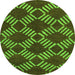 Round Abstract Green Modern Rug, abs812grn