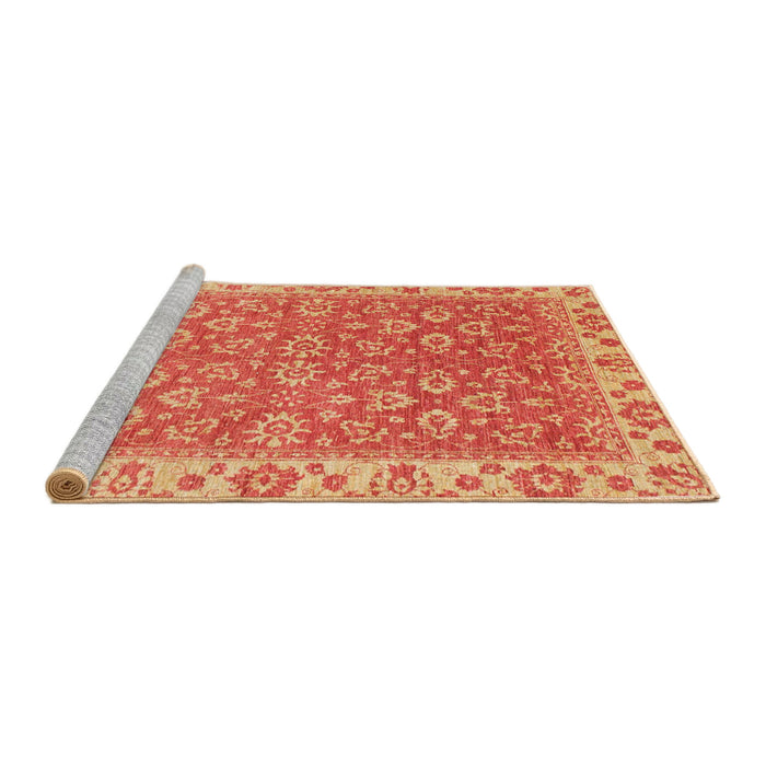 Sideview of Machine Washable Abstract Orange Rug, wshabs813