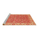 Sideview of Machine Washable Abstract Orange Rug, wshabs813