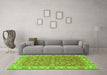 Machine Washable Abstract Green Modern Area Rugs in a Living Room,, wshabs813grn