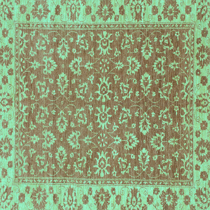 Square Abstract Turquoise Modern Rug, abs813turq