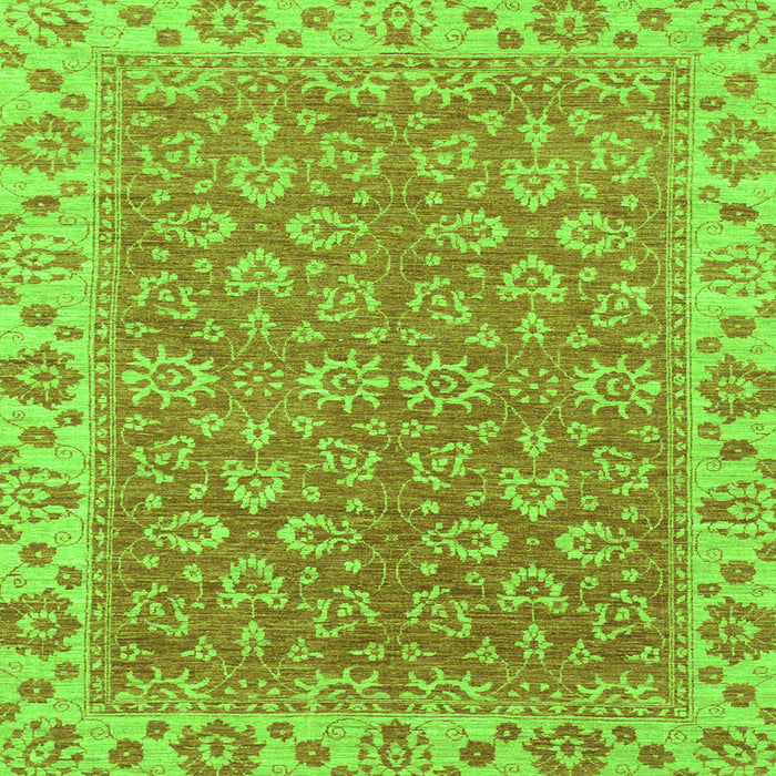 Square Abstract Green Modern Rug, abs813grn