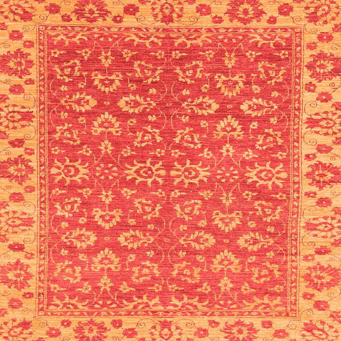 Square Machine Washable Abstract Orange Modern Area Rugs, wshabs813org