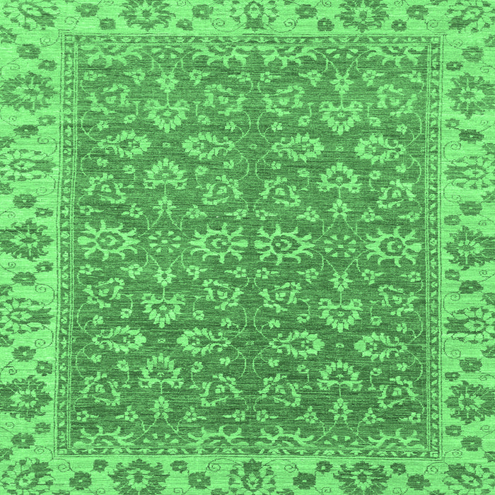 Square Abstract Emerald Green Modern Rug, abs813emgrn