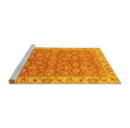 Sideview of Machine Washable Abstract Yellow Modern Rug, wshabs813yw