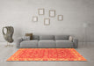 Machine Washable Abstract Orange Modern Area Rugs in a Living Room, wshabs813org