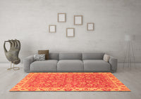 Machine Washable Abstract Orange Modern Rug, wshabs813org