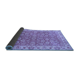 Sideview of Abstract Blue Modern Rug, abs813blu