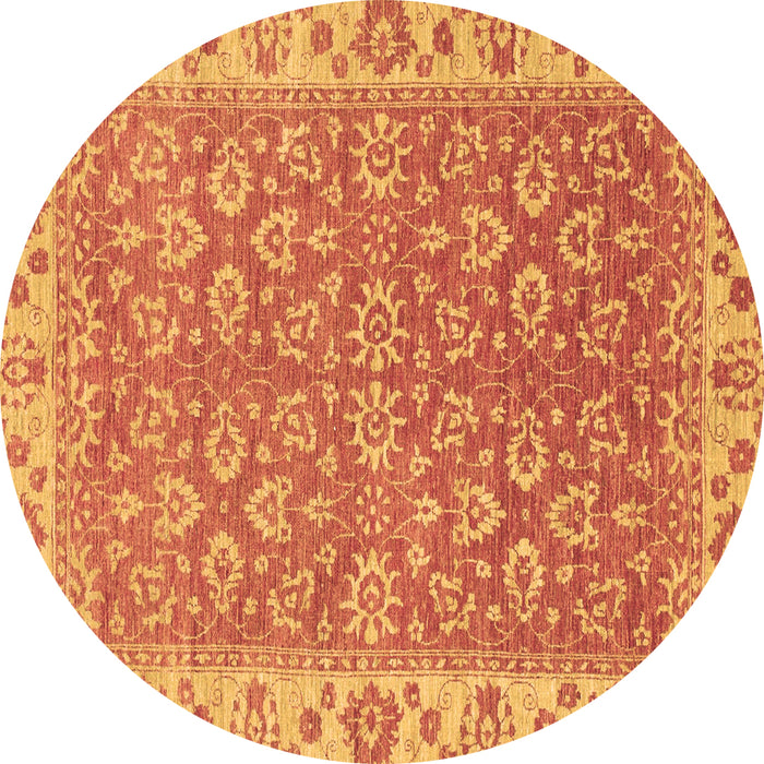 Round Abstract Brown Modern Rug, abs813brn